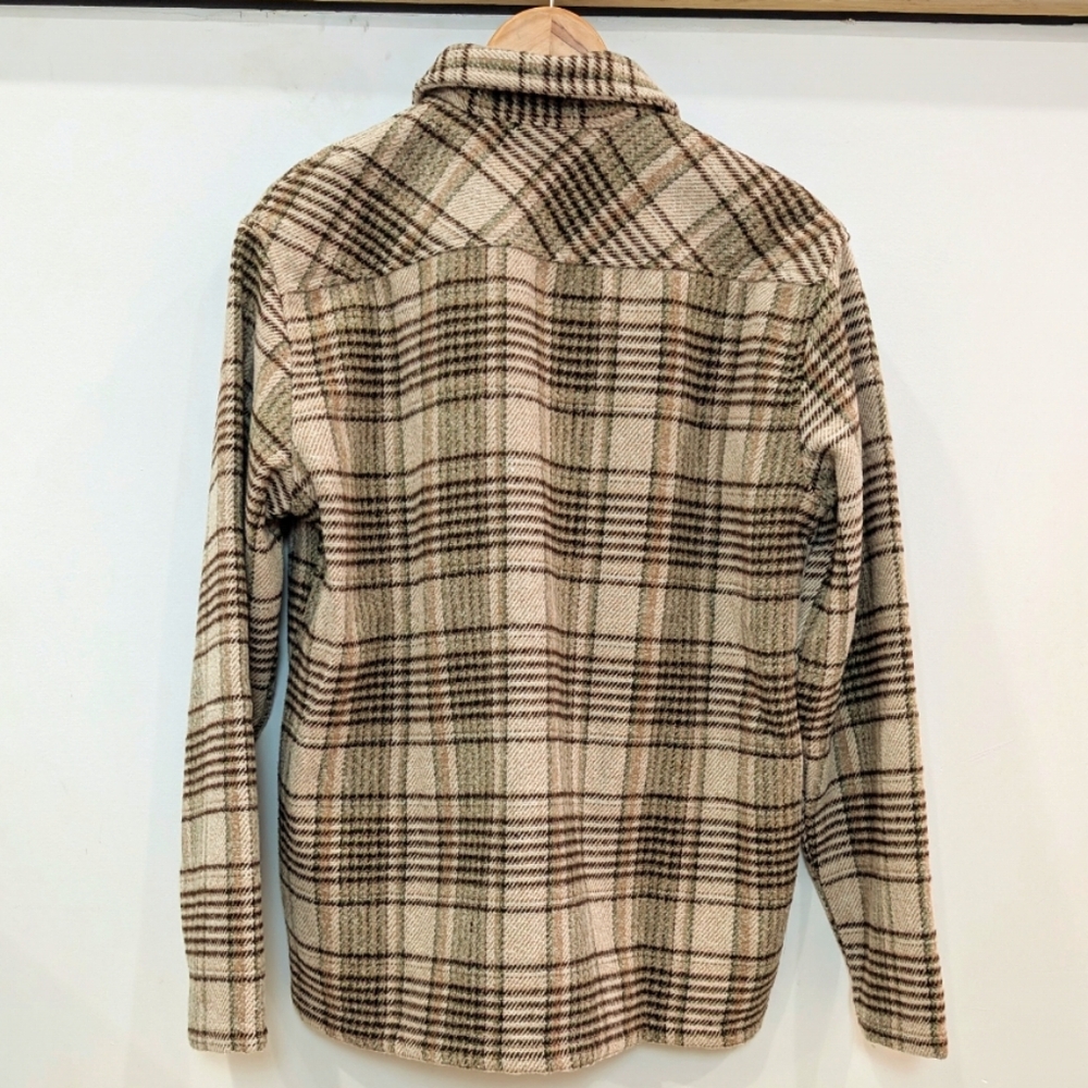 METHOD | Men's Beige/Green Plaid Cuppar 3 Pocket Button Up Shirt Jacket - Picture 5 of 5